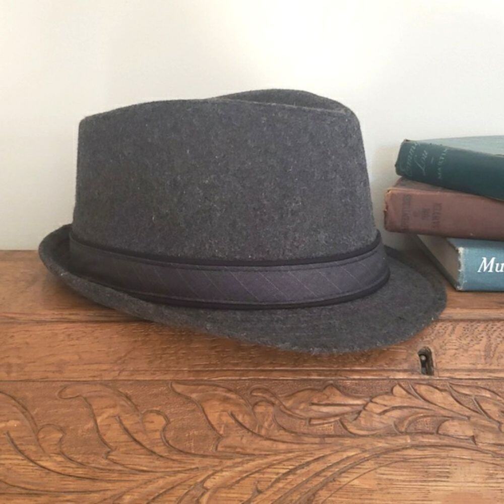 Lids Men's Unisex 100% Wool Fedora Hat Gray Grandpa Grunge Academia